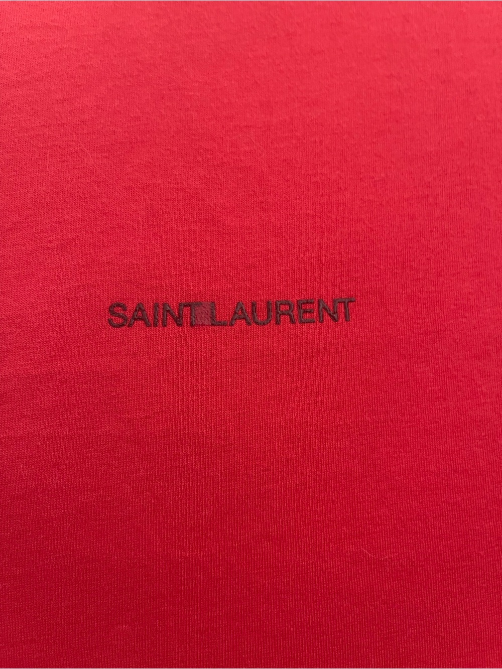 Saint Laurent Red Minimal Logo T-Shirt - Picture 5 of 8